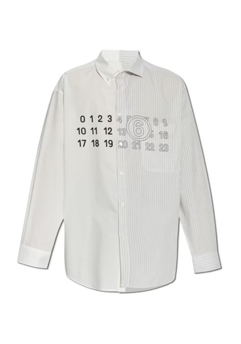 Camicia asimmetrica con logo in Mm6 maison margiela - uomo MM6 MAISON MARGIELA | SH0DT0025MTN085961
